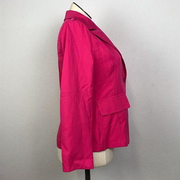 One Button Blazer Women’s Size Medium Color Pink Long Sleeve V-Neck . - Picture 2 of 15